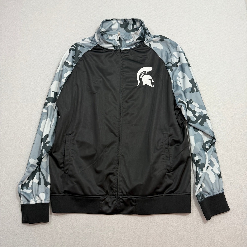Profile Varsity Michigan State Spartans Camo Full Zip Jacket Mens 2XT Black Gray
